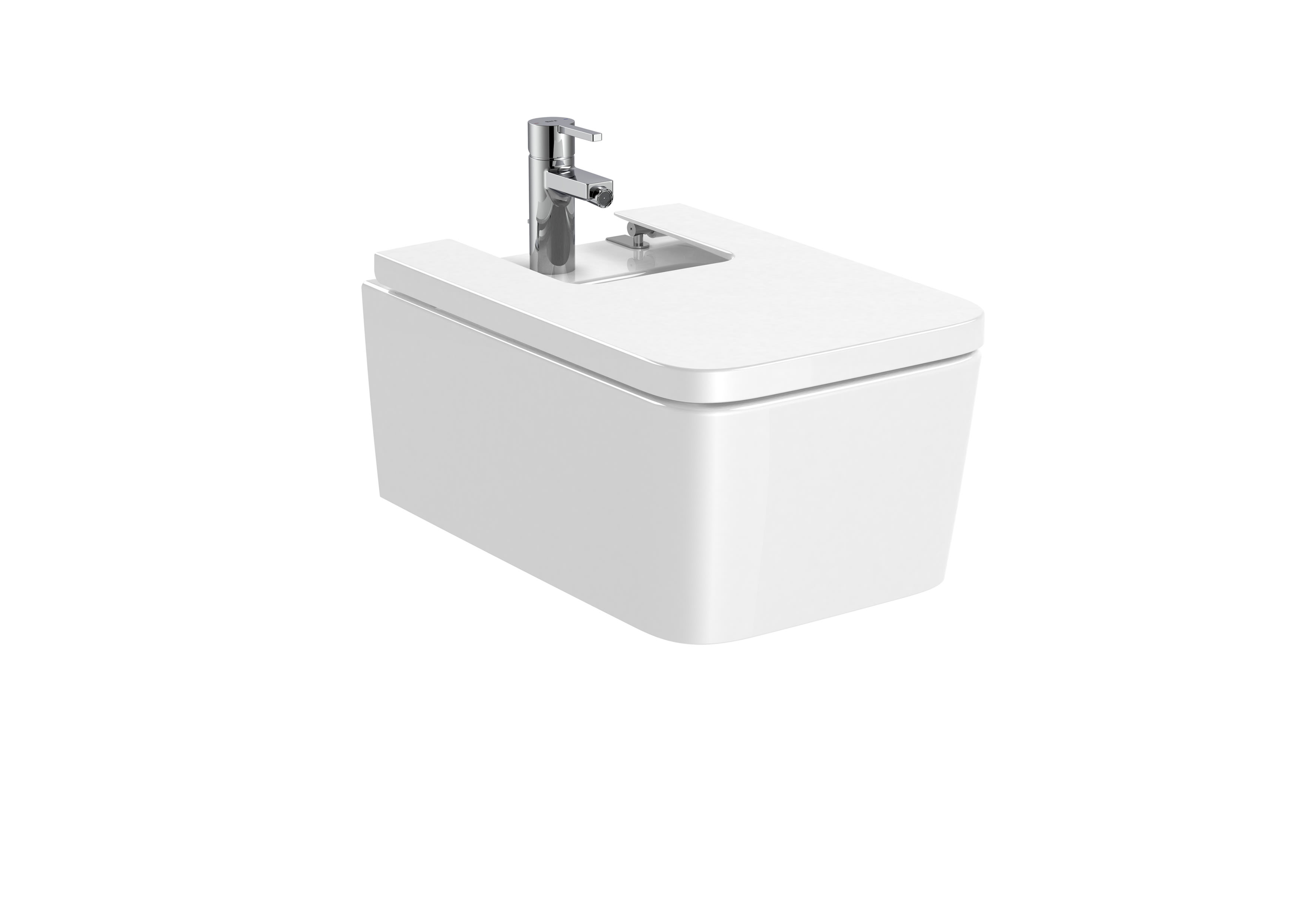 Bideu Roca A357535000, 560 mm, 370 mm, 290 mm, 1 nr orificii baterie, suprafata antiaderent, suspendat, Alb