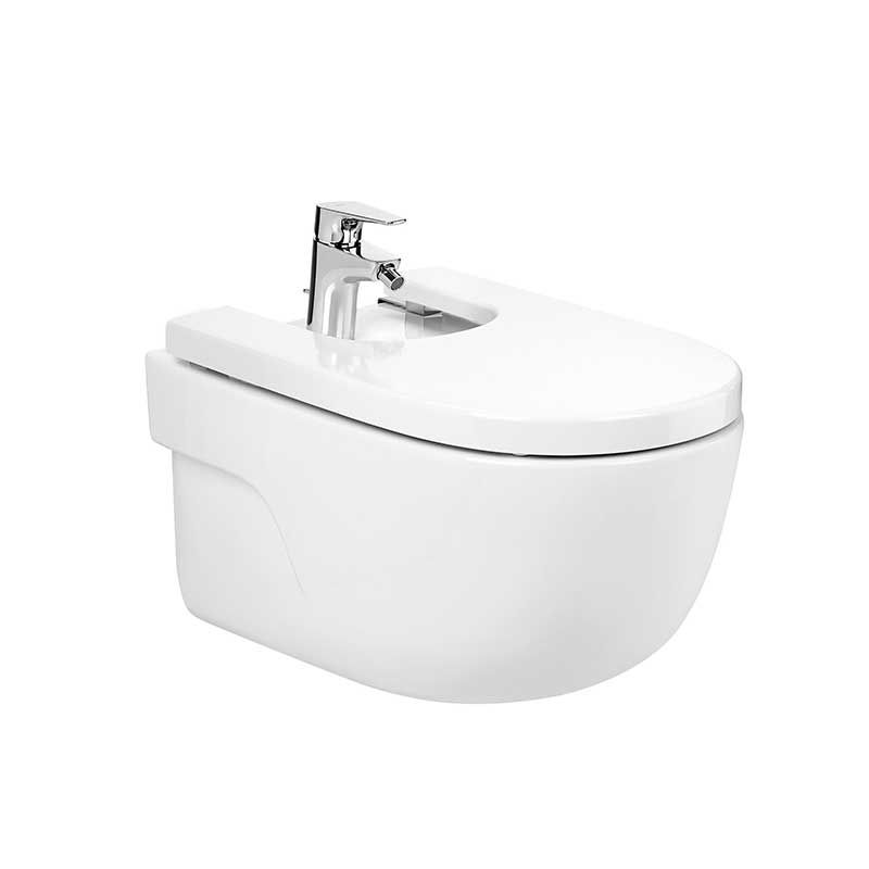 Bideu Roca A357248000, 560 mm, 360 mm, 300 mm, 1 nr orificii baterie, suprafata antiaderent, suspendat, Alb