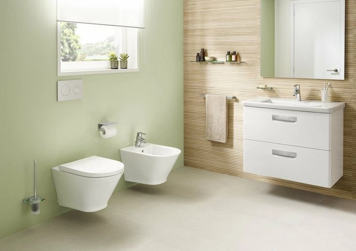Bideu Roca A3570N6000, The Gap Round, montaj suspendat, preaplin, zona