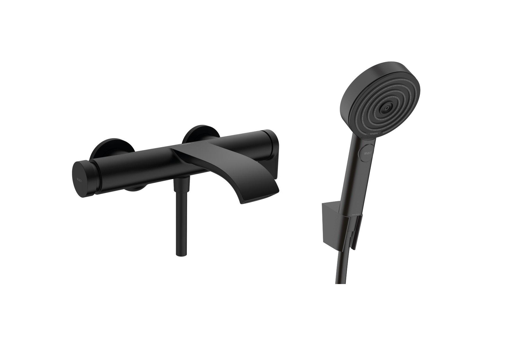 Hansgrohe Baterie cada hansgrohe vivenis, aparenta, diverter, set dus, mat, negru, 75420670