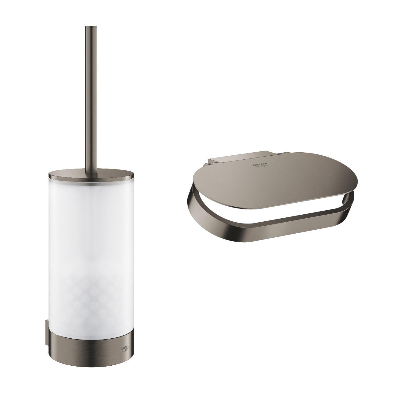 Grohe Bundle 2in1 perie wc si suport grohe selection 41076al0 / 41069al0, montare pe perete, fixare ascunsa, mat, grafit