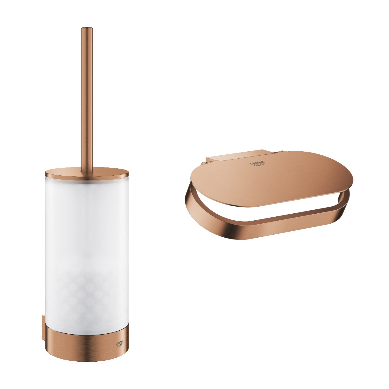 Grohe Bundle 2in1 perie wc si suport grohe selection 41076dl0 / 41069dl0, montare pe perete, fixare ascunsa, mat, cupru
