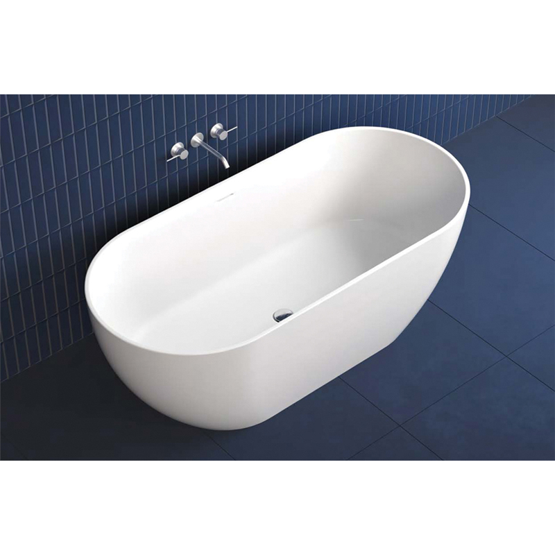 Fluminia Cada baie fluminia vezuv, freestanding, 170 x 80 x 61 cm, cast marble, mat, alb, dr170x80gomat