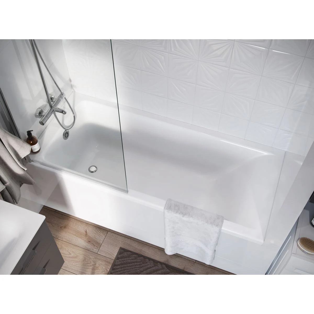 Geberit  Cada geberit selnova square, incastrata, 160 x 70 x 42 cm, acril, alb, 554.382.01.1