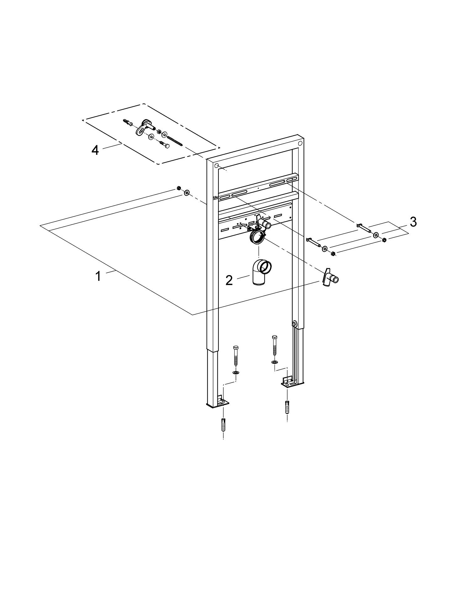 Cadru lavoar Grohe 38541000, suspendat Rapid SL, tip montare incastrat