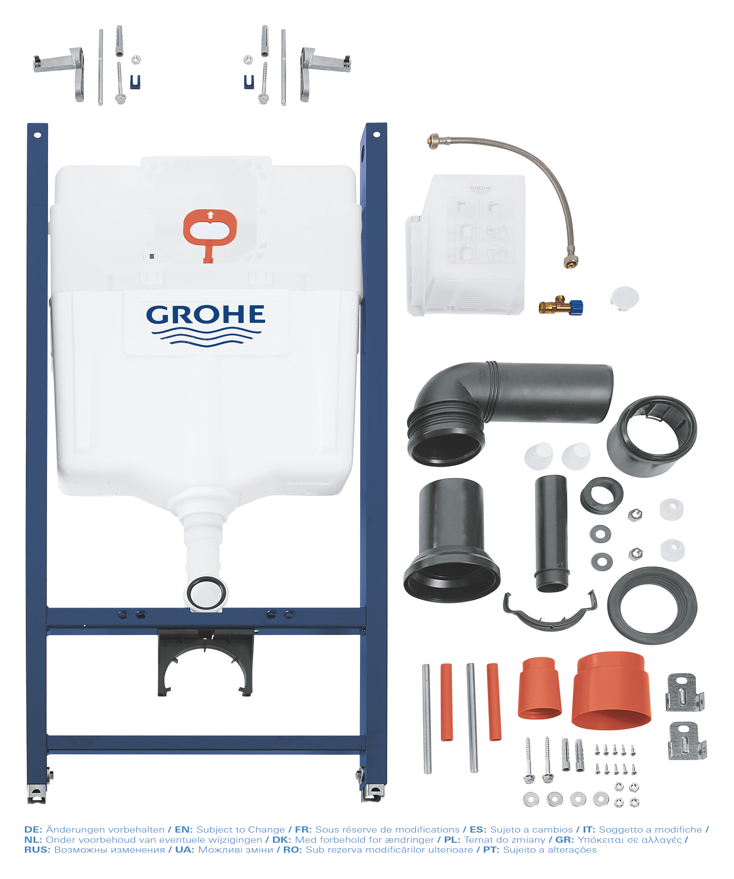 Cadru WC 2in1 Grohe 38971000, 1130 mm, 500 mm, 90, 110 mm, 480 mm, 2 moduri spalare, incastrat, suport perete