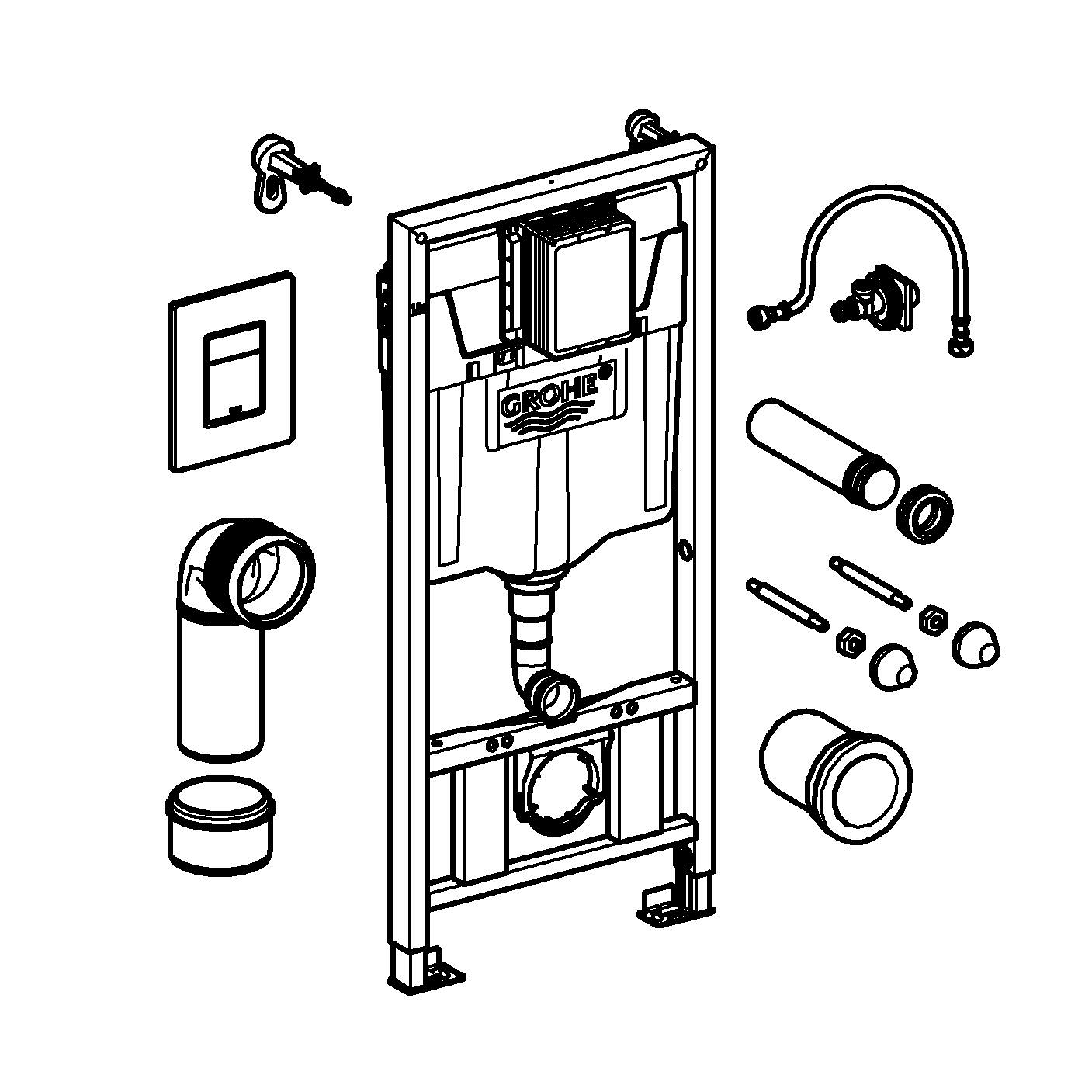Set rezervor Grohe 39859000, Cadru 3in1 Rapid SL, tip instalare incastrat, tip placare uscata, numar moduri spalare 2 [4]