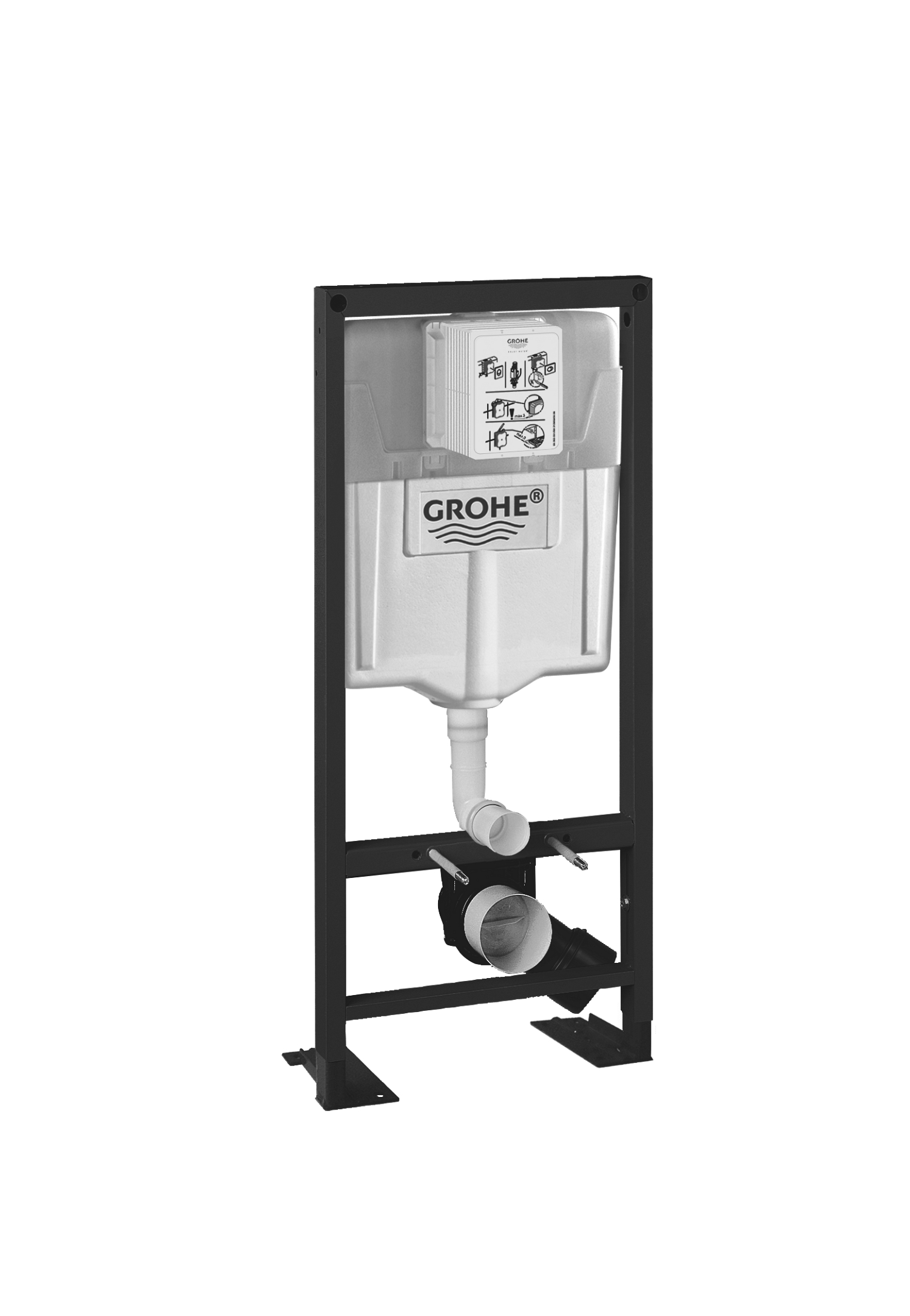 Cadru WC Grohe 38584001, 1130 mm, 500 mm, 90, 110 mm, 480 mm, 2 moduri spalare, incastrat, uscata, otel