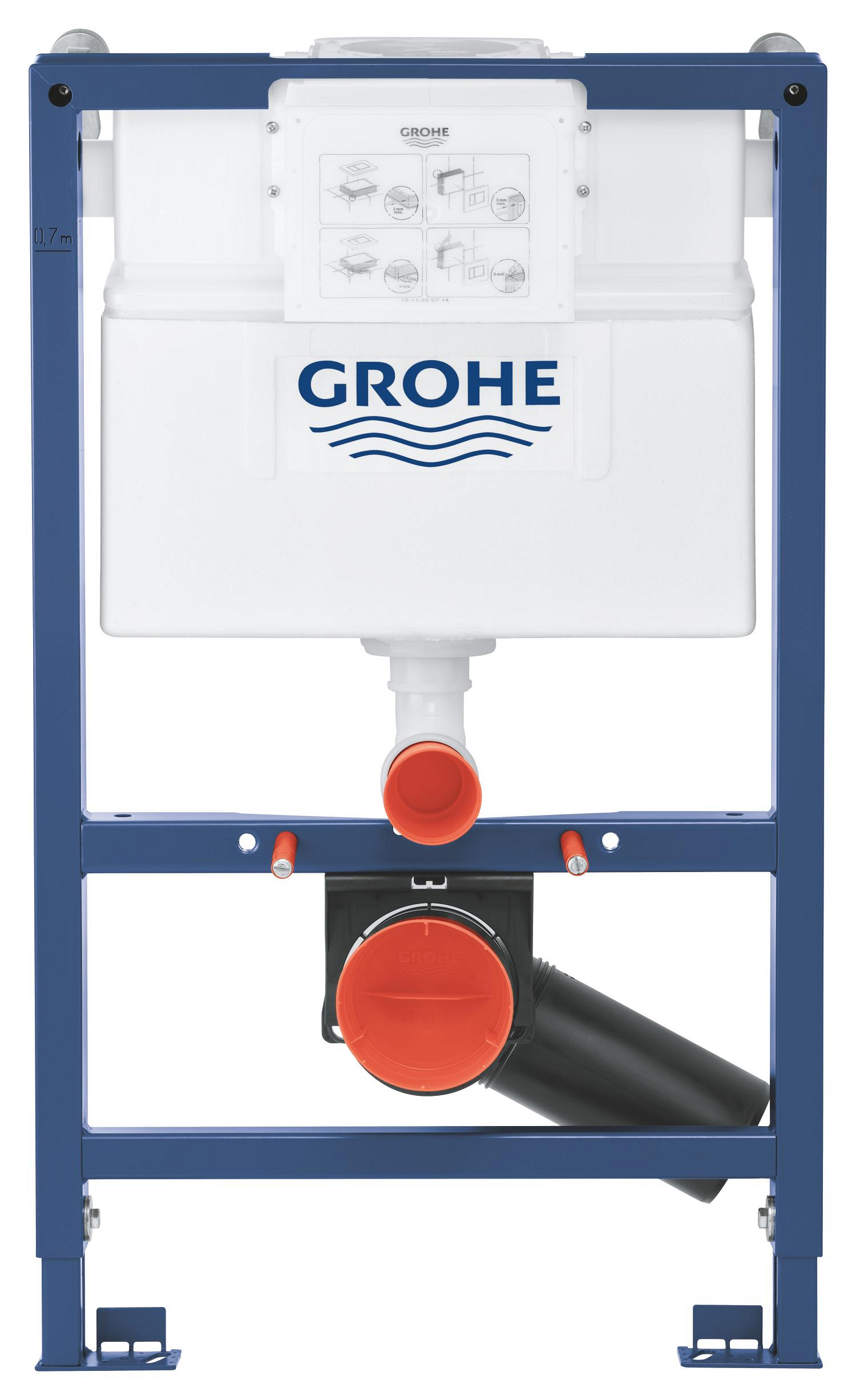 Rezervor Grohe 38526000, Cadru suspendat Rapid SL, tip instalare incas