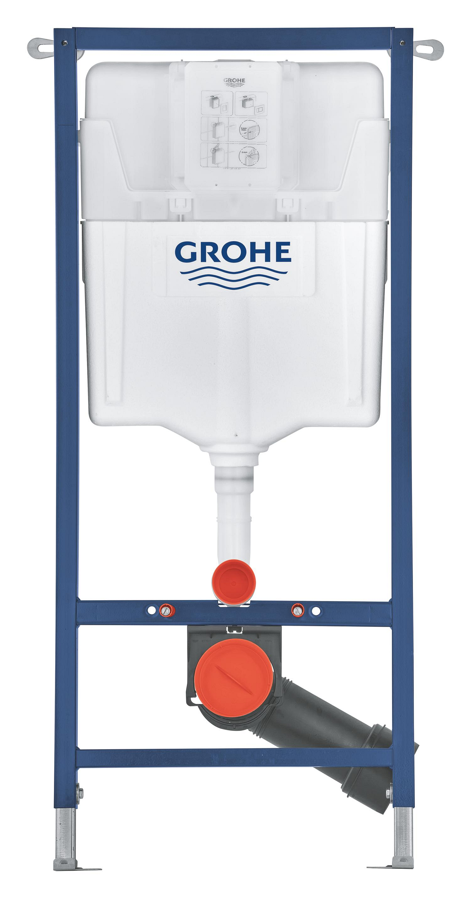 Cadru WC suspendat Grohe 38848000, 1135 mm, 500 mm, 90, 110 mm, 2 moduri spalare, incastrat, uscata, otel
