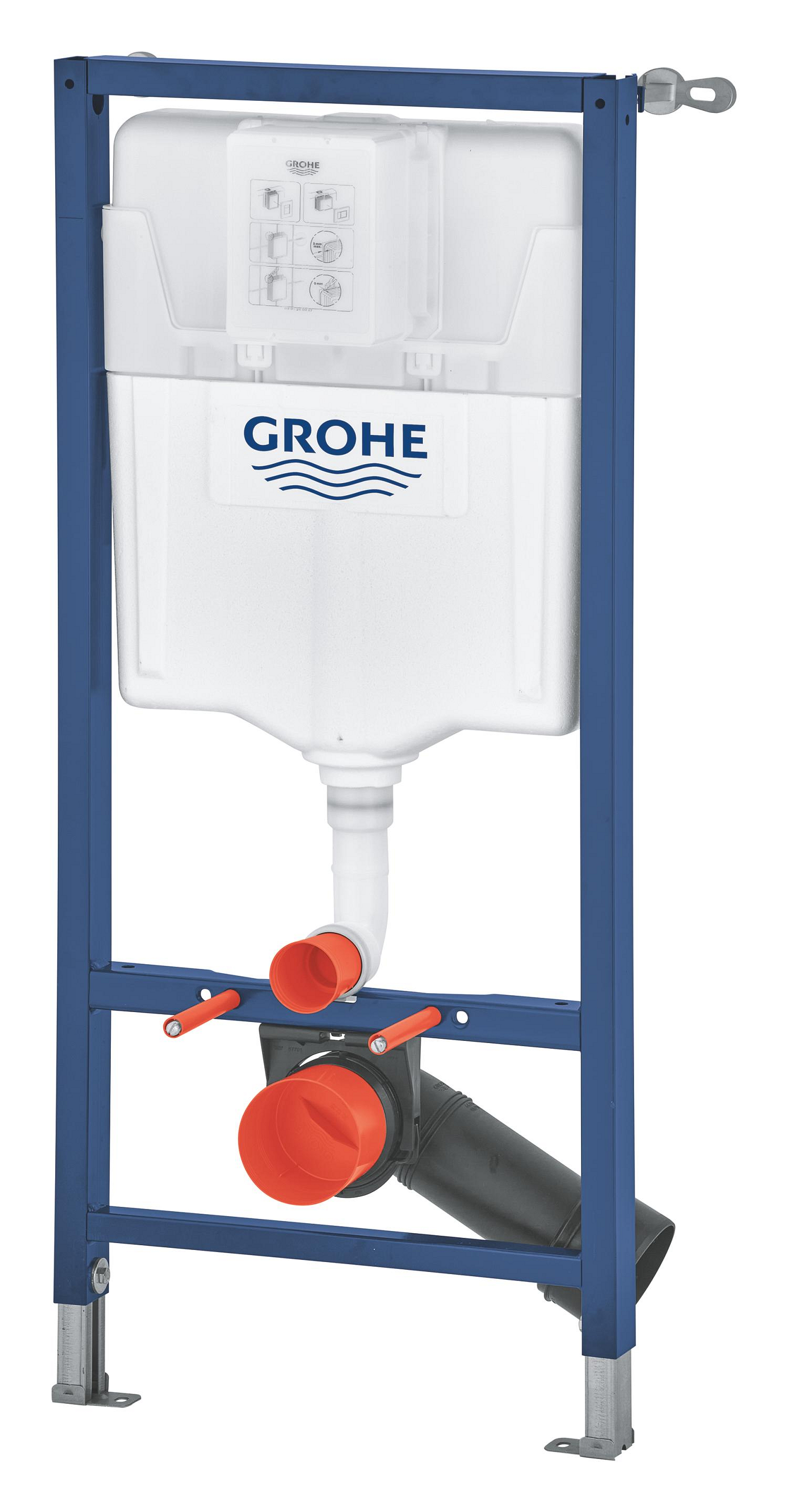 Cadru WC suspendat Grohe 38848000, 1135 mm, 500 mm, 90, 110 mm, 2 moduri spalare, incastrat, uscata, otel