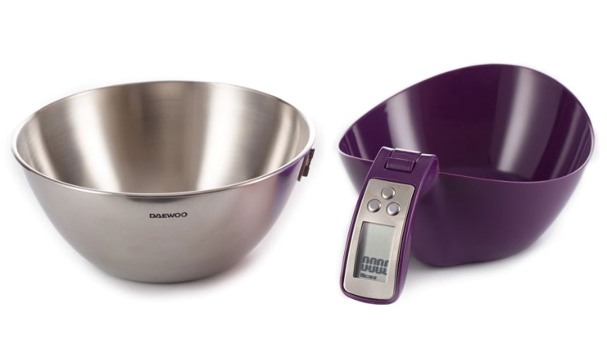 Cantar de bucatarie Daewoo DKS45P, 5 kg, 1 g, 2 baterii, 1 valori masurate, electronic, lcd, grame unitate masura, Mov