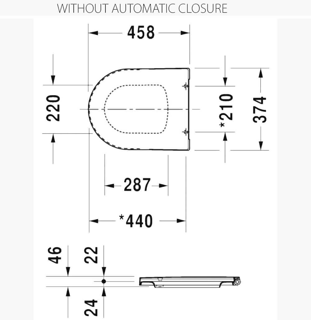 Capac WC Duravit 0020010000, ME by Starck, pentru wc, suprafata antiad
