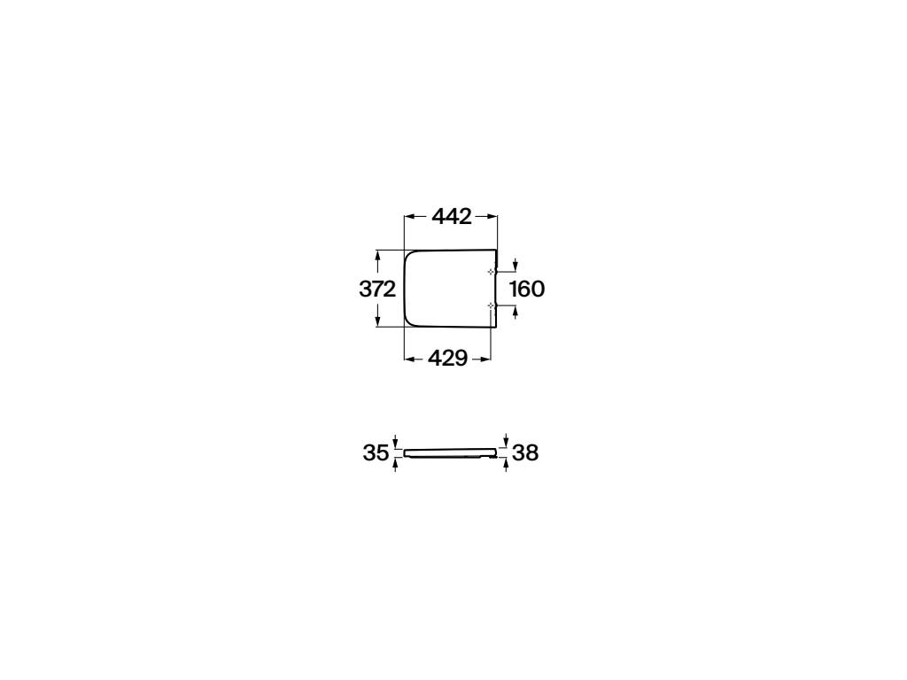 Capac WC Roca A80153264B, 442 mm, 372 mm, 1 functii speciale, capac softclose, suprafata antiaderent, Antracit