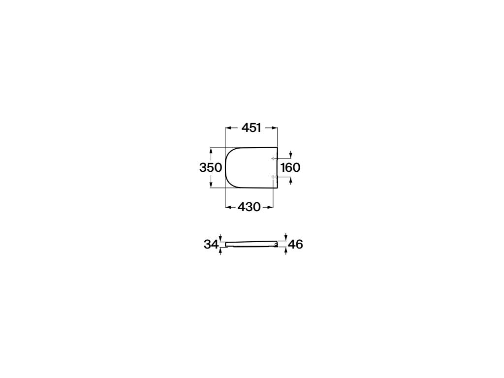 Capac WC Roca A80147000B, The Gap Square, pentru wc, eliberare rapida,