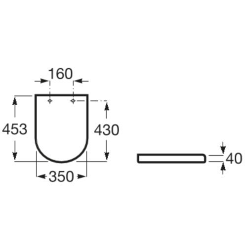 Capac WC Roca A801D12003, 453 mm, 350 mm, 1 functii speciale, capac softclose, suprafata antiaderent, Alb