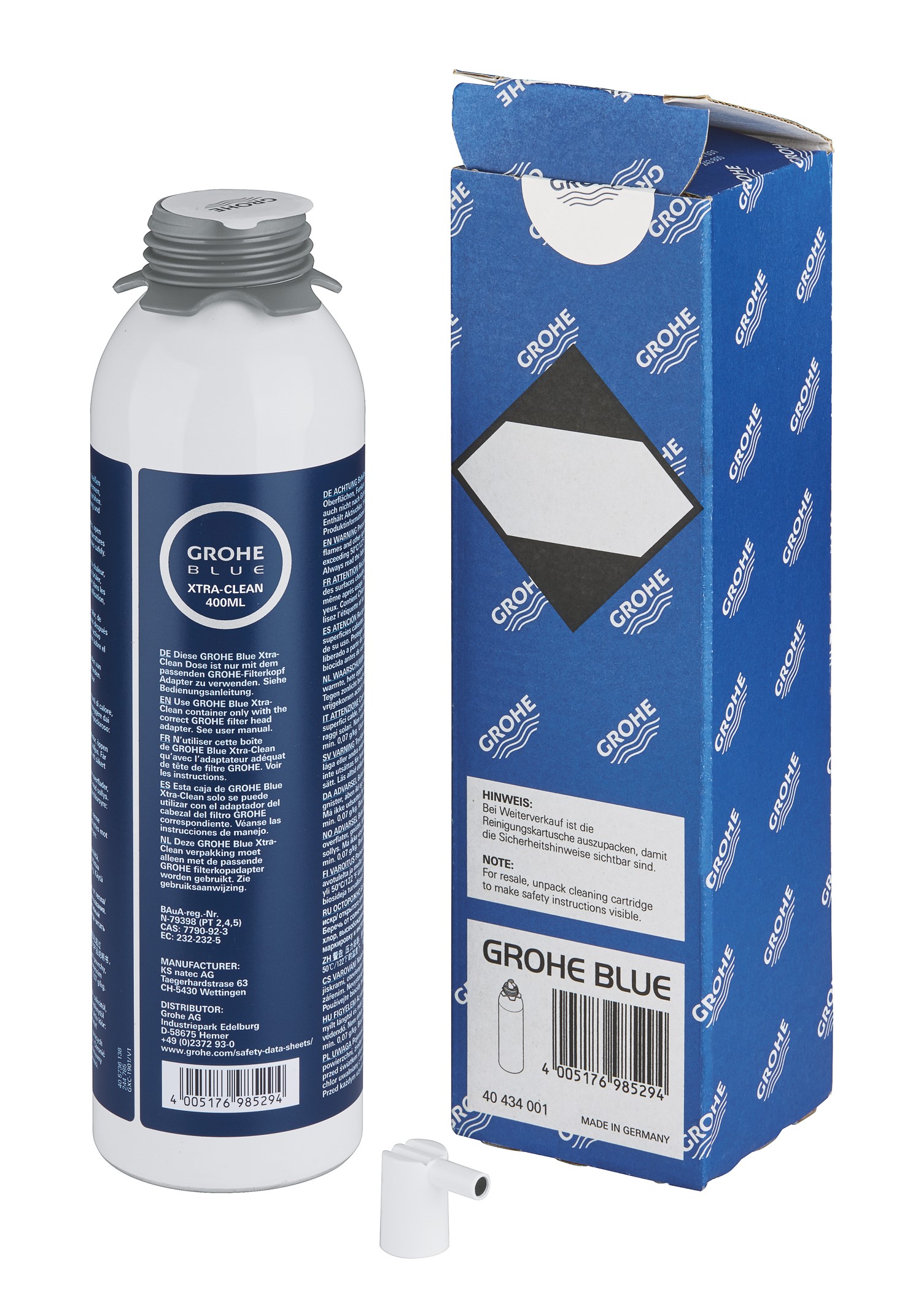 Cartus curatare Grohe 40434001, 265 mm, blue home, blue professional gama compatibila, igienic, Albastru