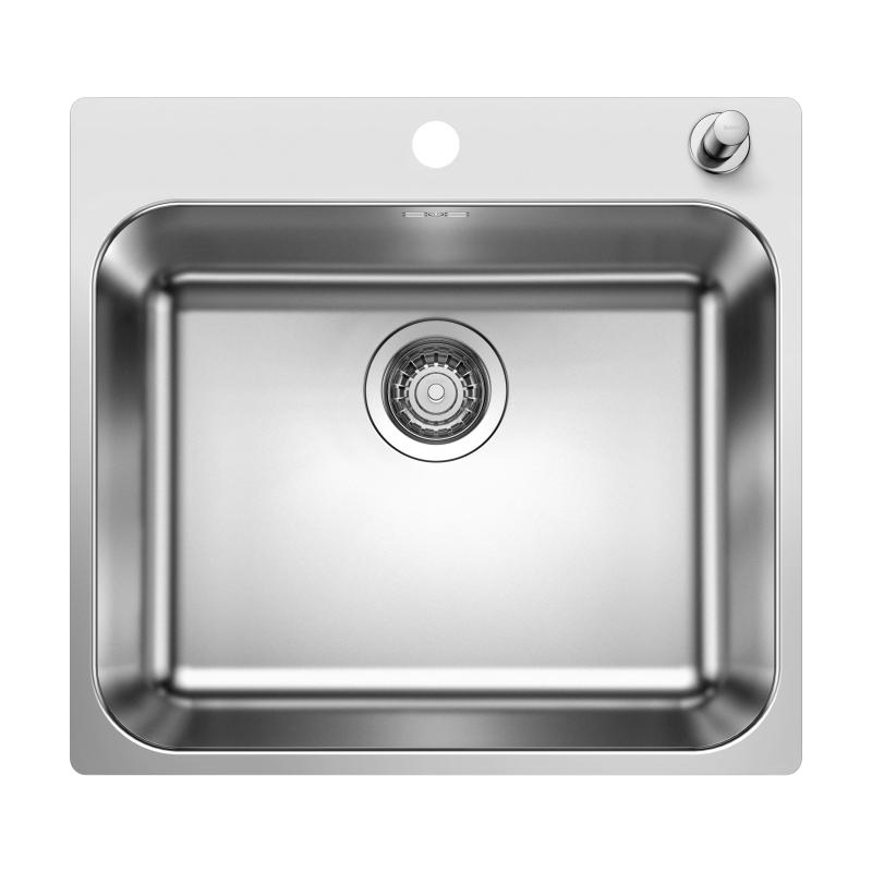 Blanco Chiuveta bucatarie blanco supra 500, otel, 540 x 500 mm, pe blat, evacuare, crom, 526355