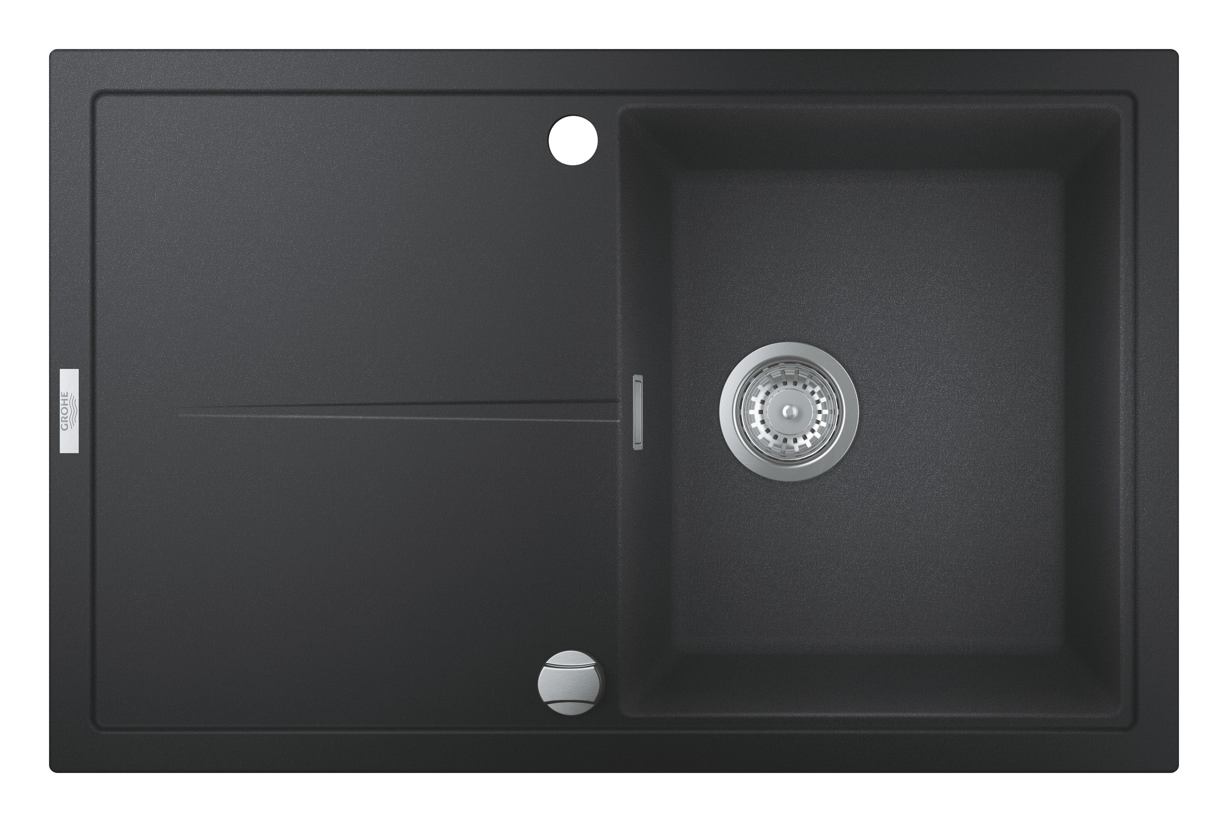 Grohe Chiuveta quartz composite grohe k400 31639ap0, 780 x 500 mm, reversibil, montare pe blat, evacuare automata, kit montaj si