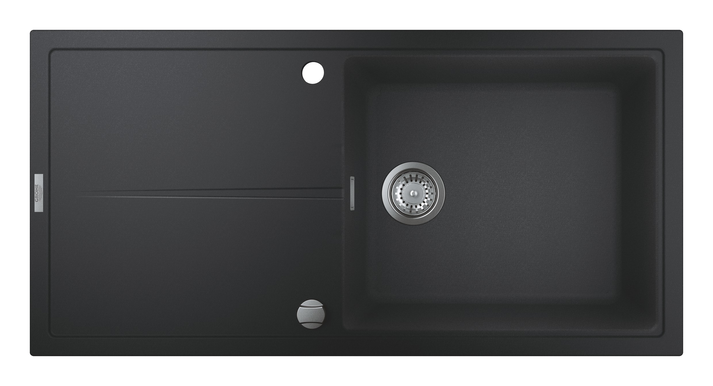 Grohe Chiuveta quartz composite grohe k400 31641ap0, 1000 x 500 mm, reversibil, montare pe blat, evacuare, negru