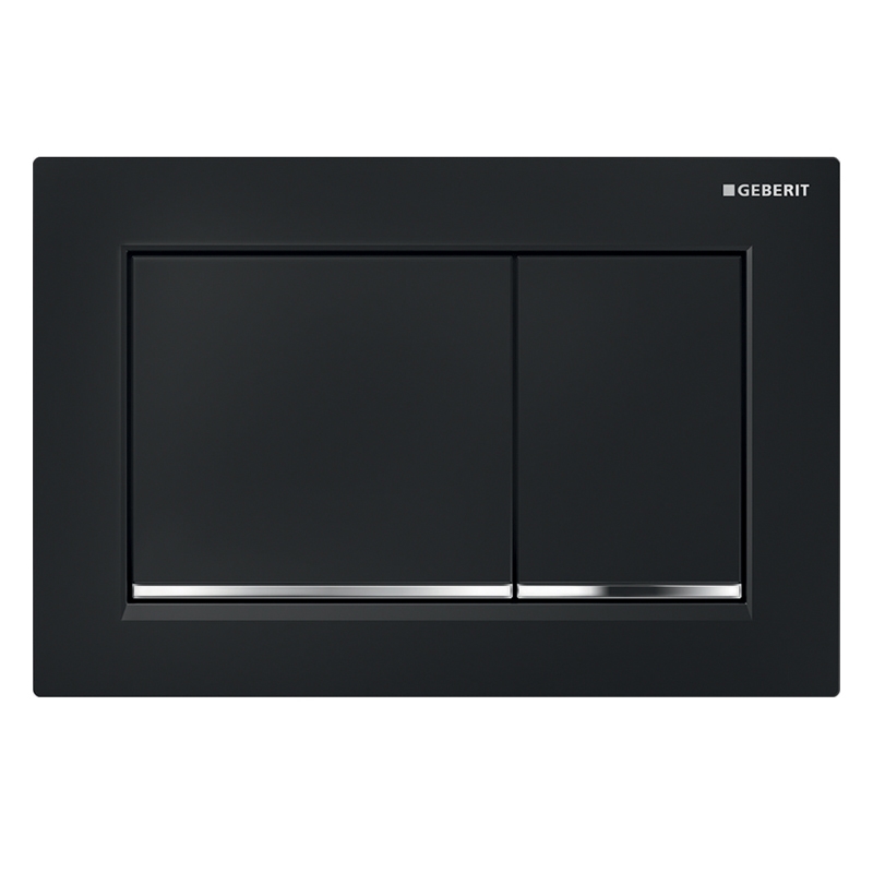 Geberit  Clapeta actionare wc geberit sigma 30 115.883.km.1, dubla spalare, orizontala, 246 x 164 mm, lucios, negru