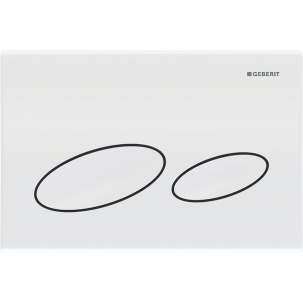 Geberit  Clapeta wc geberit kappa 20, dubla, orizontala, 213 x 142 mm, plastic, lucios, alb, 115.228.11.1