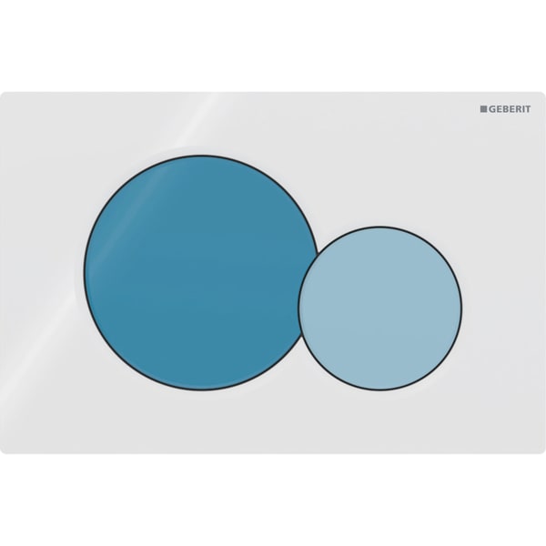 Geberit  Clapeta wc geberit sigma01, dubla, orizontala, 246 x 164 mm, plastic, lucios, alb/albastru, 115.770.sx.5