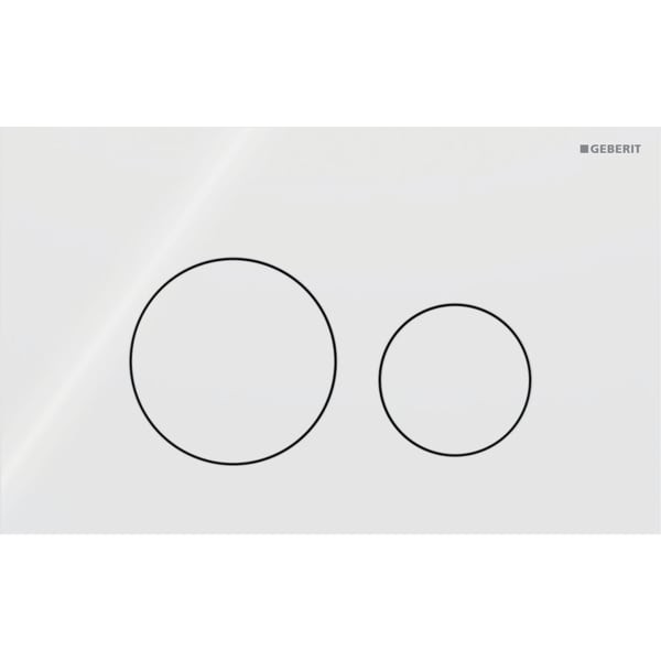 Geberit  Clapeta wc geberit sigma40, orizotala, dubla, 246 x 152 mm, sticla, lucios, alb, 115.628.si.1