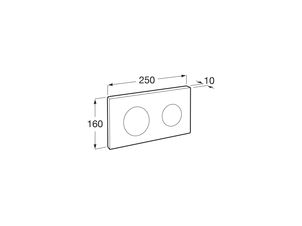 Clapeta WC Roca A890089206, 250 mm, 160 mm, functie eco, orizontala, incastrat pentru tip rezervor, Negru