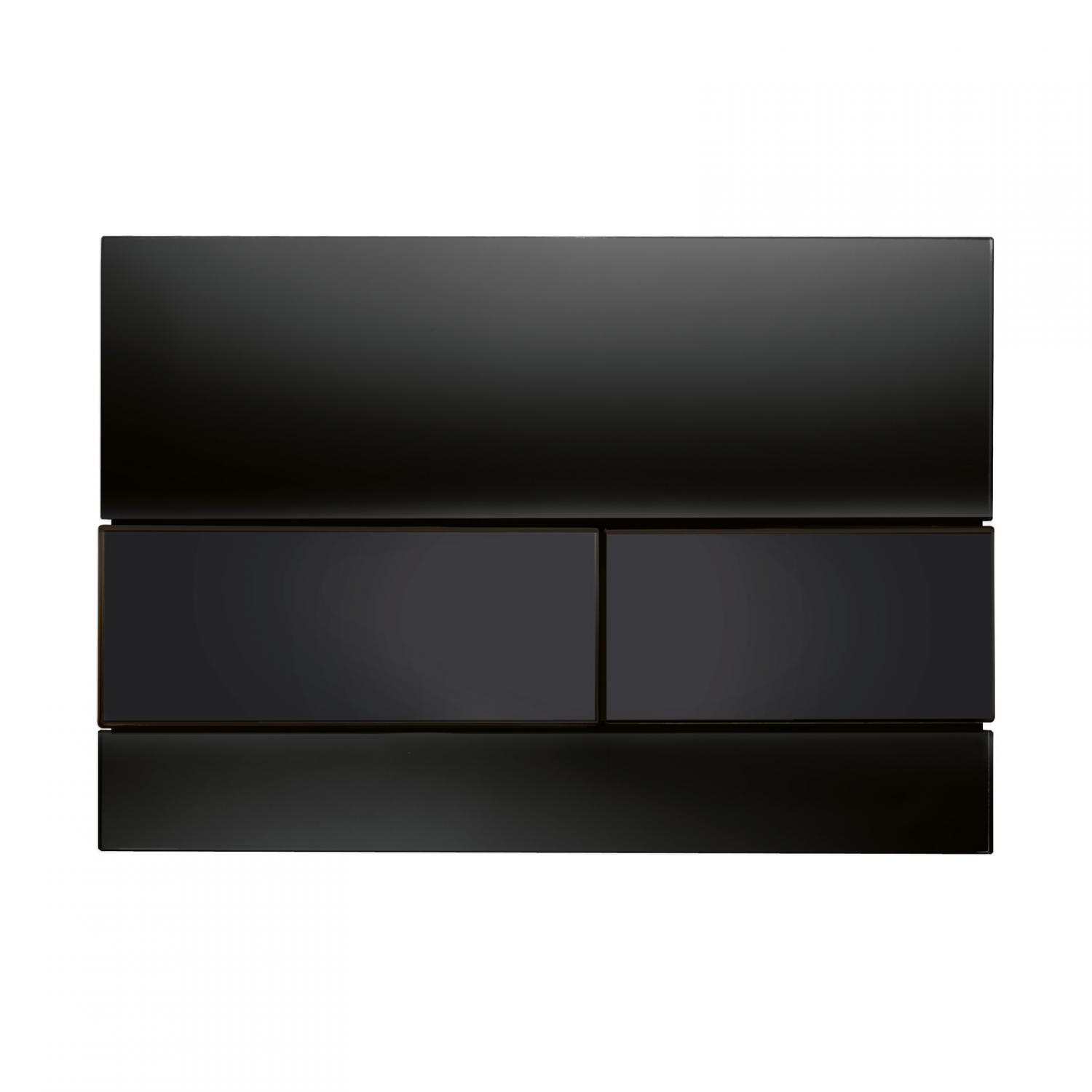 Tece  Clapeta wc tece square, dubla, orizontala, 220 x 150 mm, sticla, lucios, negru, 9240809