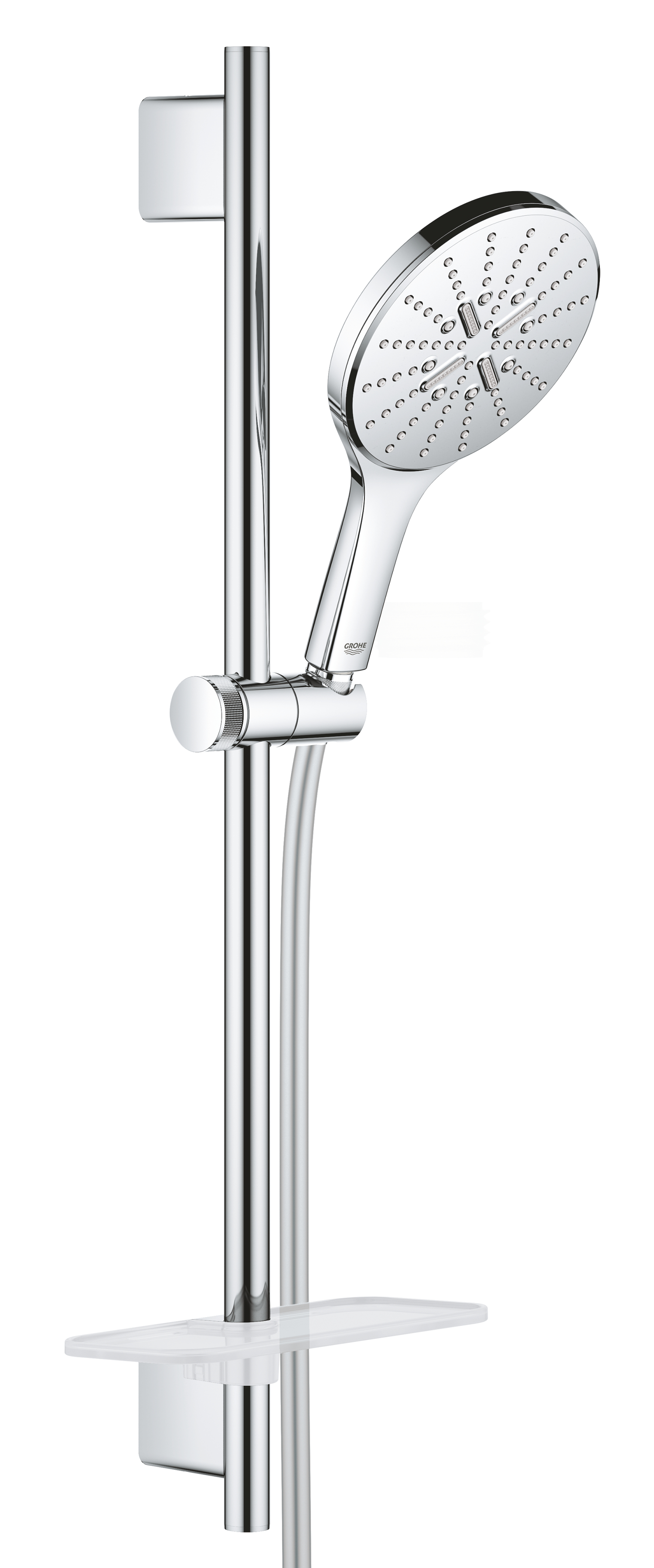 Grohe Coloana de dus grohe rainshower smartactive 150 26591000, 1/2'', 600 mm, 3 functii, etajera, crom