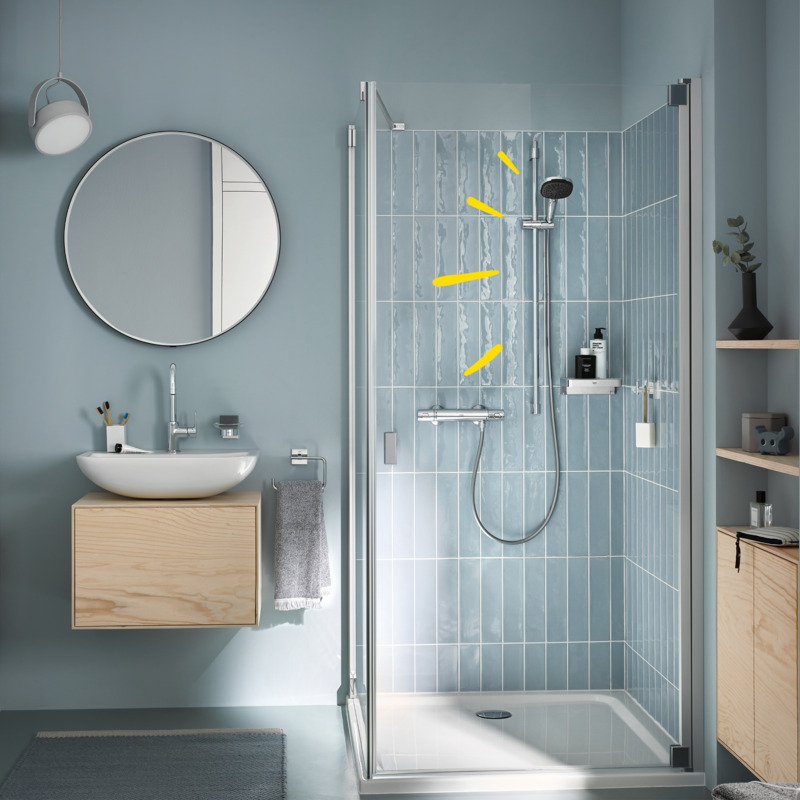 Coloana de dus Grohe 26931001, 1.75 m, 110 mm, 900 mm, 2 functii para dus, 1/2 conexiune furtun, Crom