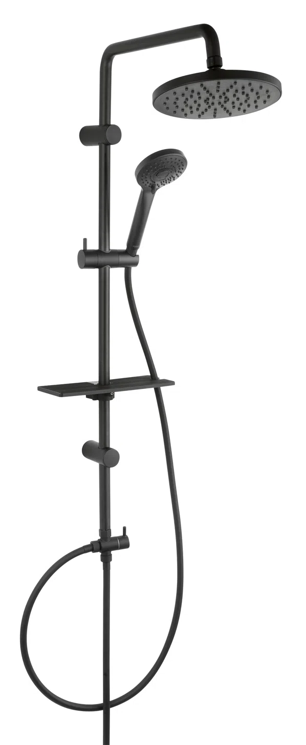 Ferro Coloana dus ferro algeo, aparenta, dus fix, 200 mm, etajera, mat, negru, np23-bl