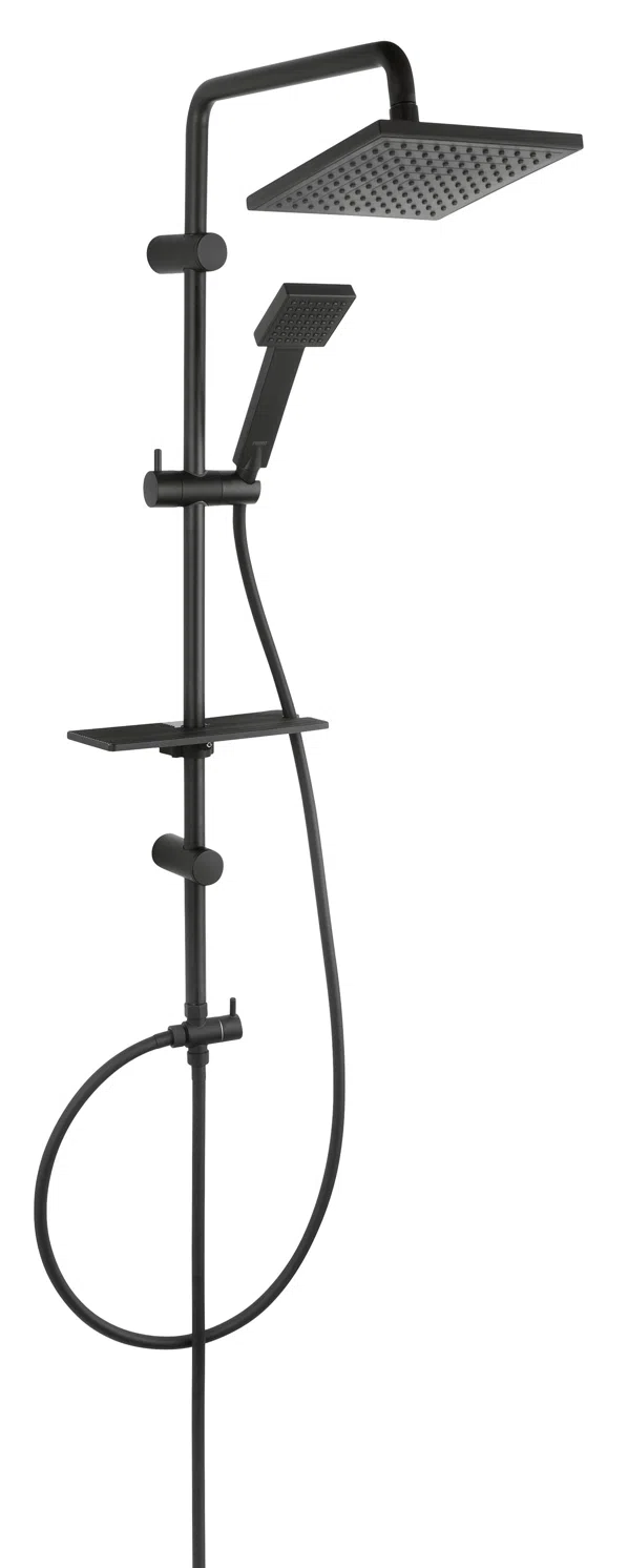 Ferro Coloana dus ferro algeo, aparenta, dus fix, 200 mm, etajera, mat, negru, np24-bl
