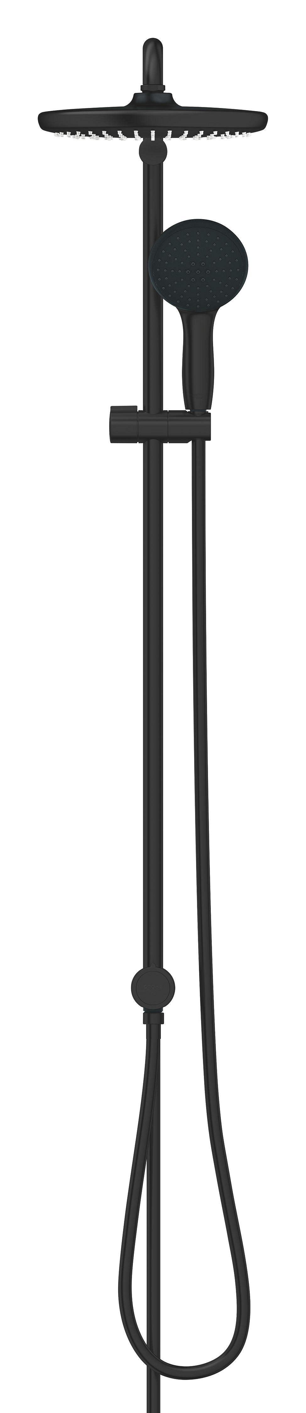 Coloana dus Grohe 269792431, 1.5 m, 110 mm, 1136 mm, 250 mm, 3 functii para dus, 1/2 conexiune furtun, Negru