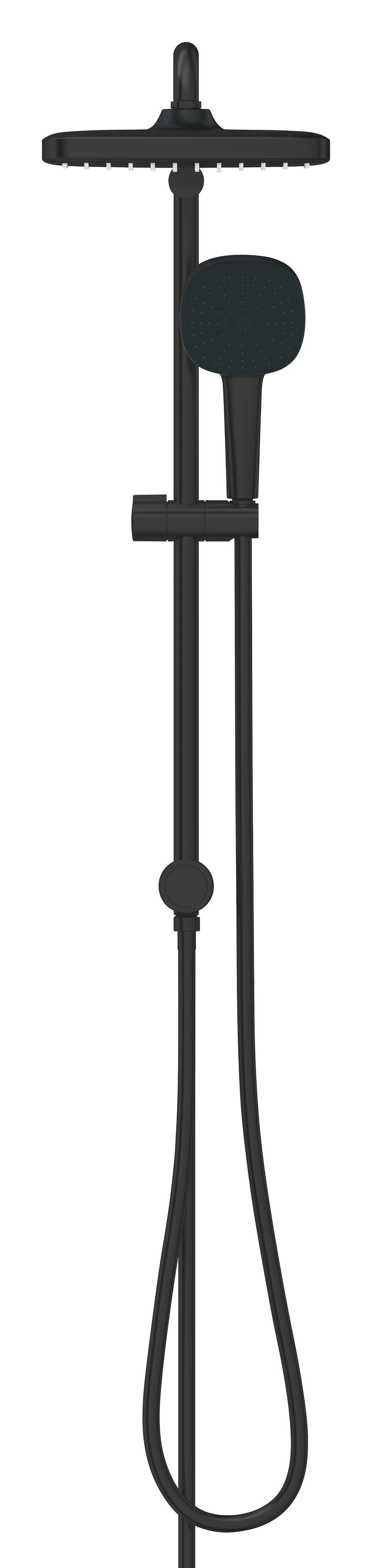 Coloana dus Grohe 269772431, 1.5 m, 110 mm, 736 mm, 250 mm, 3 functii para dus, 1/2 conexiune furtun, Negru