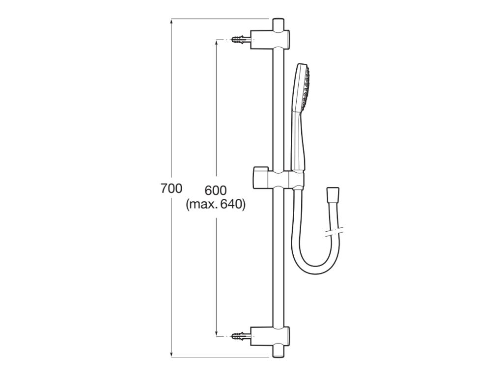 Coloana dus Roca A5B3413C00, 1.7 m, 100 mm, 700 mm, 1 functii para dus, 1/2 conexiune furtun, conexiune universala, Crom