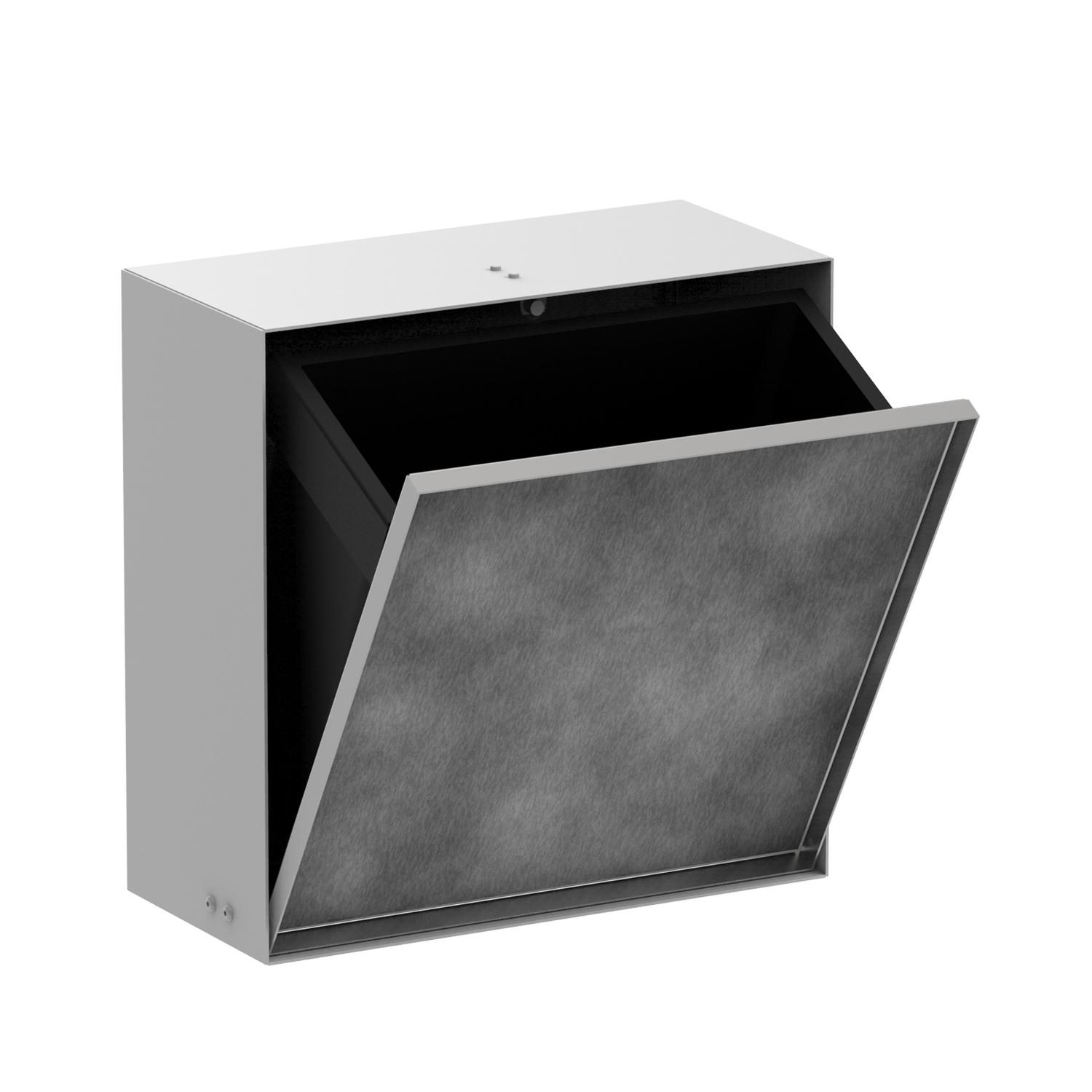 Hansgrohe Cos de gunoi hansgrohe xtrastoris rock, incastrat, 390 x 390 x 140 mm, 6 l, otel inoxidabil, mat, alb, 56090700