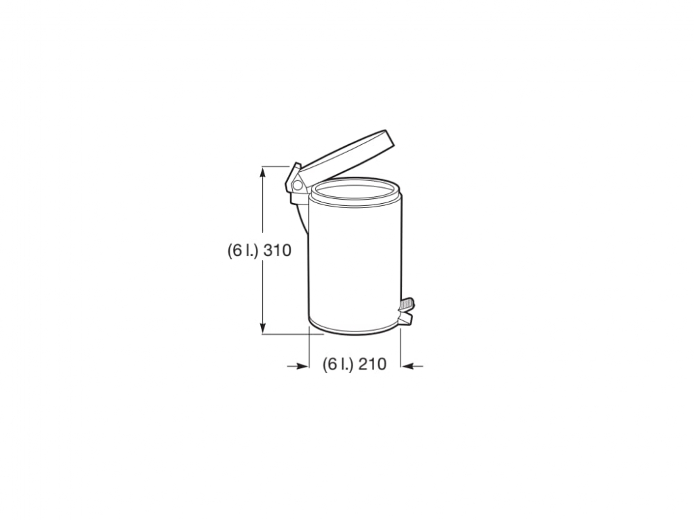 Cos gunoi baie Roca A815489001, 6 l, 260 mm, 190 mm, pe podea, cu pedala, metal, abs, elemente fixare, Crom