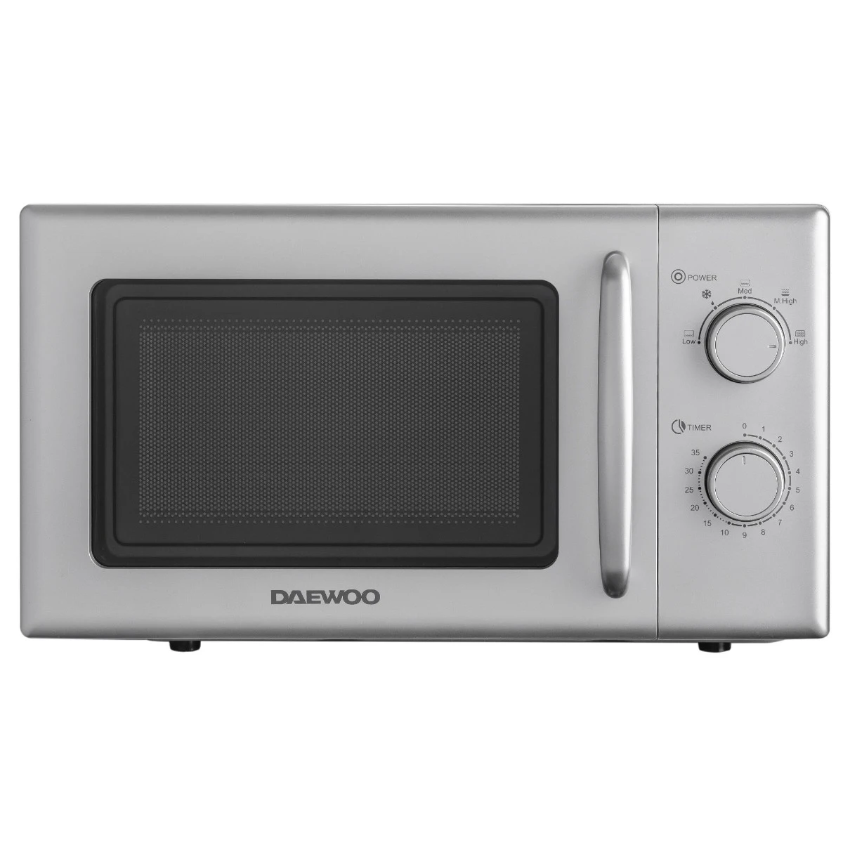 Cuptor cu microunde Daewoo KOR-6S20S-2, 700 W, 5 trepte, 20 l, 49.5 cm, 38 cm, 28.6 cm, 5 programe, Argintiu