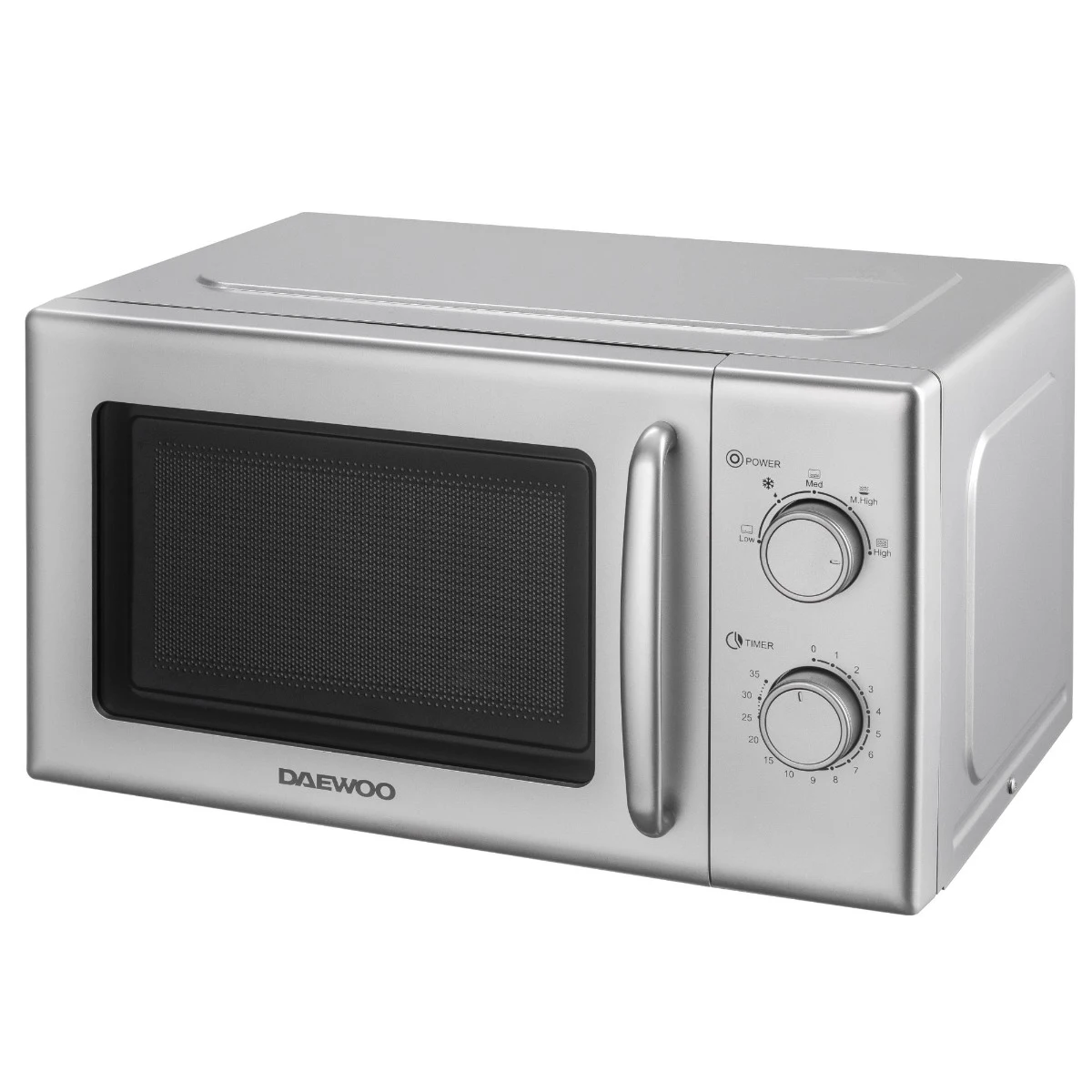 Cuptor cu microunde Daewoo KOR-6S20S-2, 700 W, 5 trepte, 20 l, 49.5 cm, 38 cm, 28.6 cm, 5 programe, Argintiu