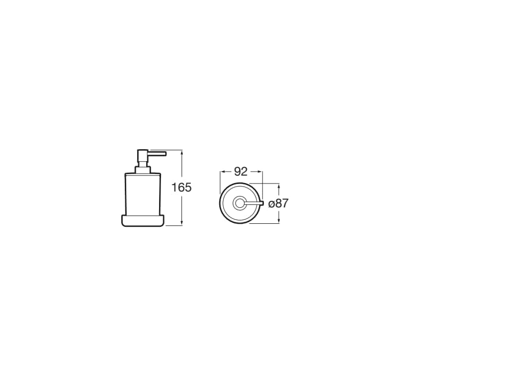 Dozator baie Roca A817026VA0, 165 mm, 94 mm, 300 volum ml, pe blat, interior zona montaj, sticla, metal, Auriu