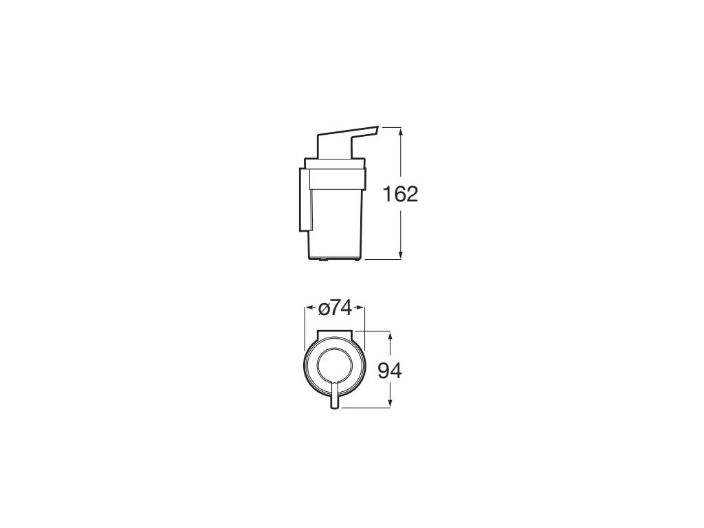 Dozator baie Roca A817892C00, 162 mm, 94 mm, 2 orificii instalare, 160 volum ml, pe perete, interior zona montaj, Crom