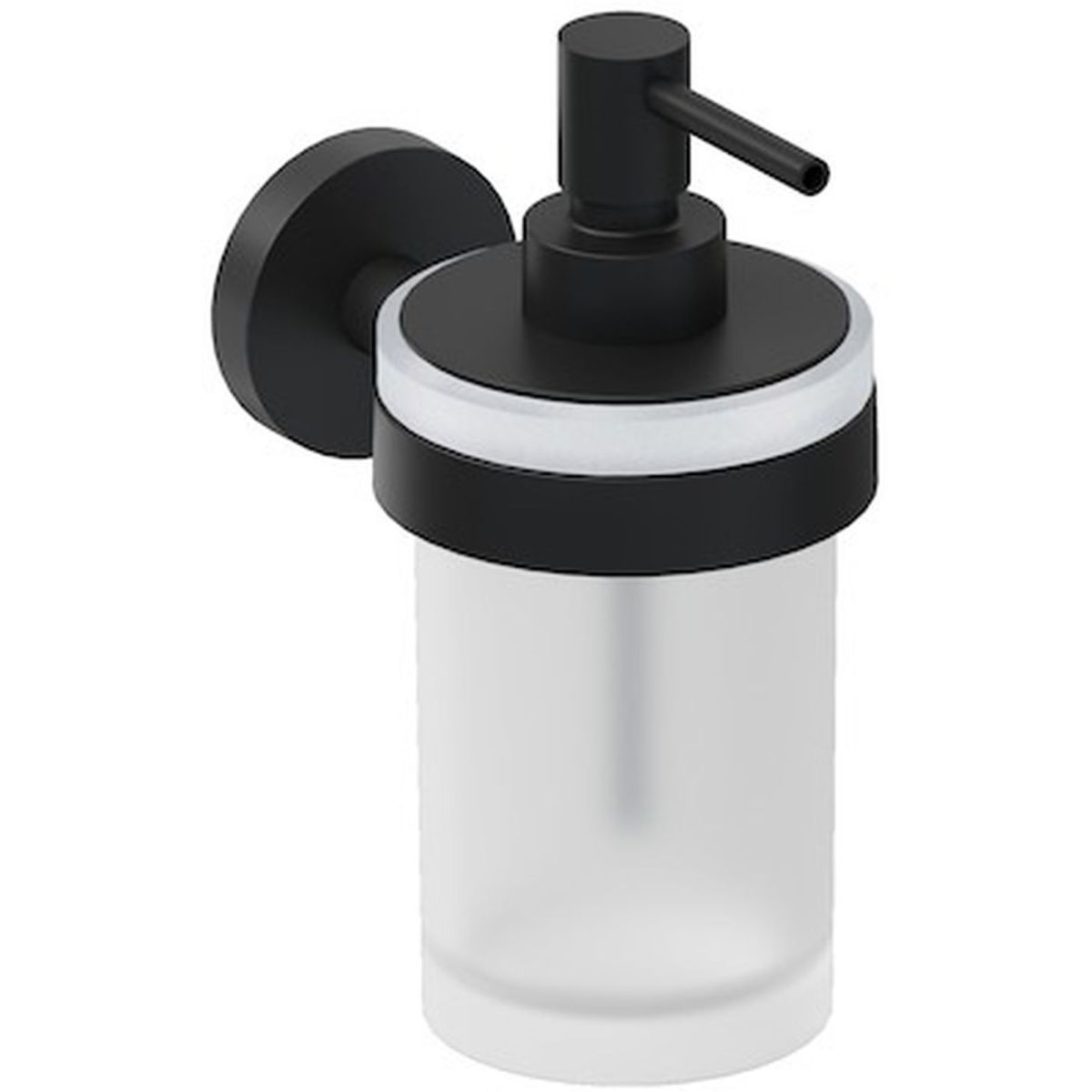 Jika Dozator sapun baie jika mio style, pe perete, metal, sticla, 200 ml, mat, negru
