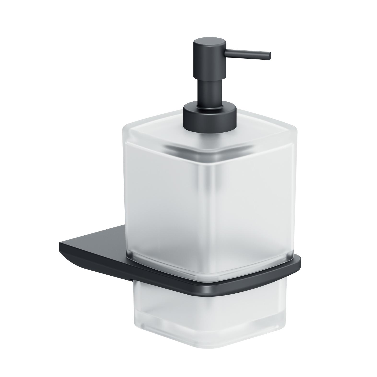 Kielle  Dozator sapun baie kielle vega 40118004, pe perete, 200 ml, metal, sticla, mat, negru