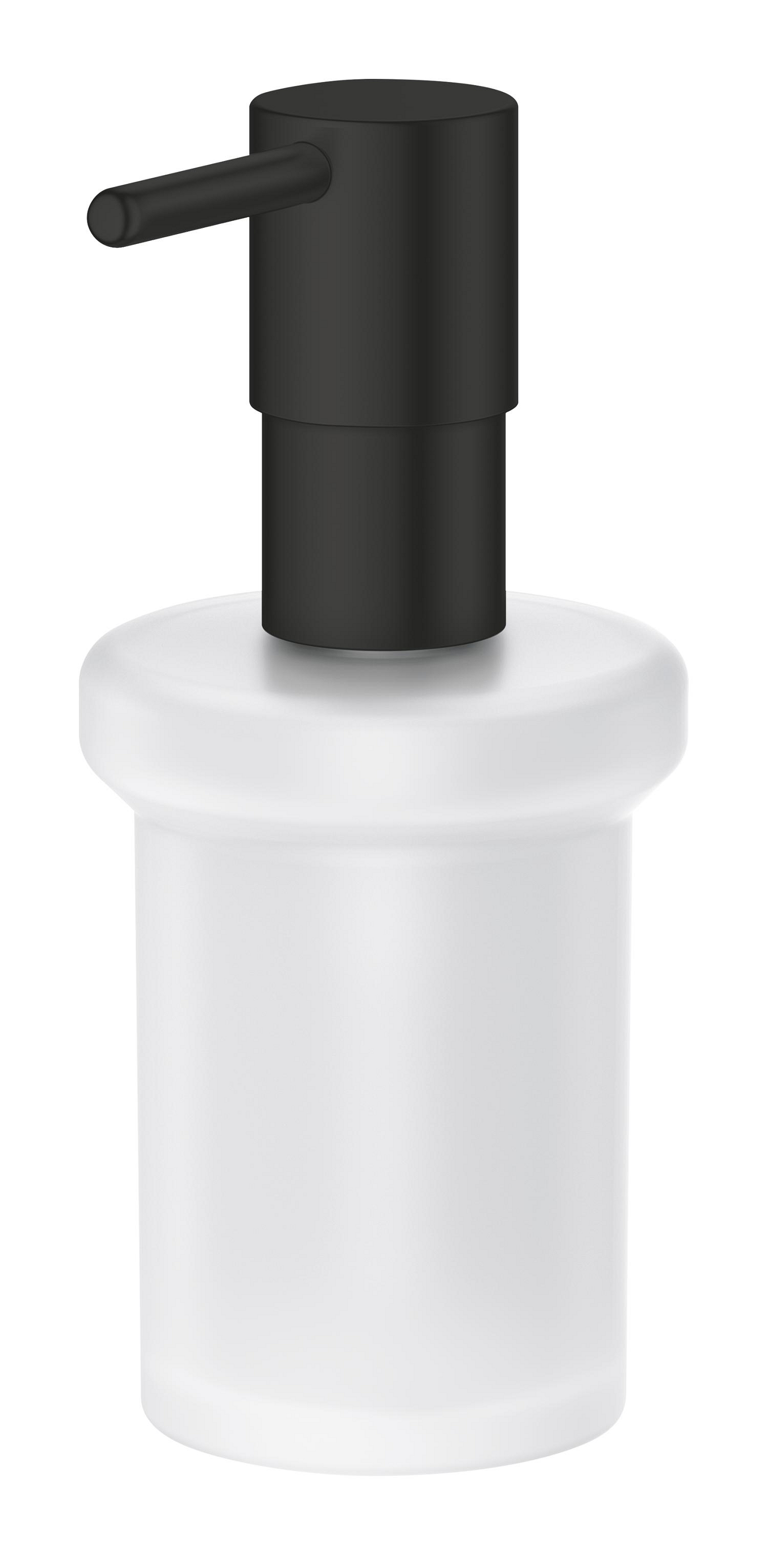 Dozator sapun Grohe 411882430, 144 mm, 126 mm, 2 orificii instalare, 160 volum ml, pe suport, sticla, metal, Negru