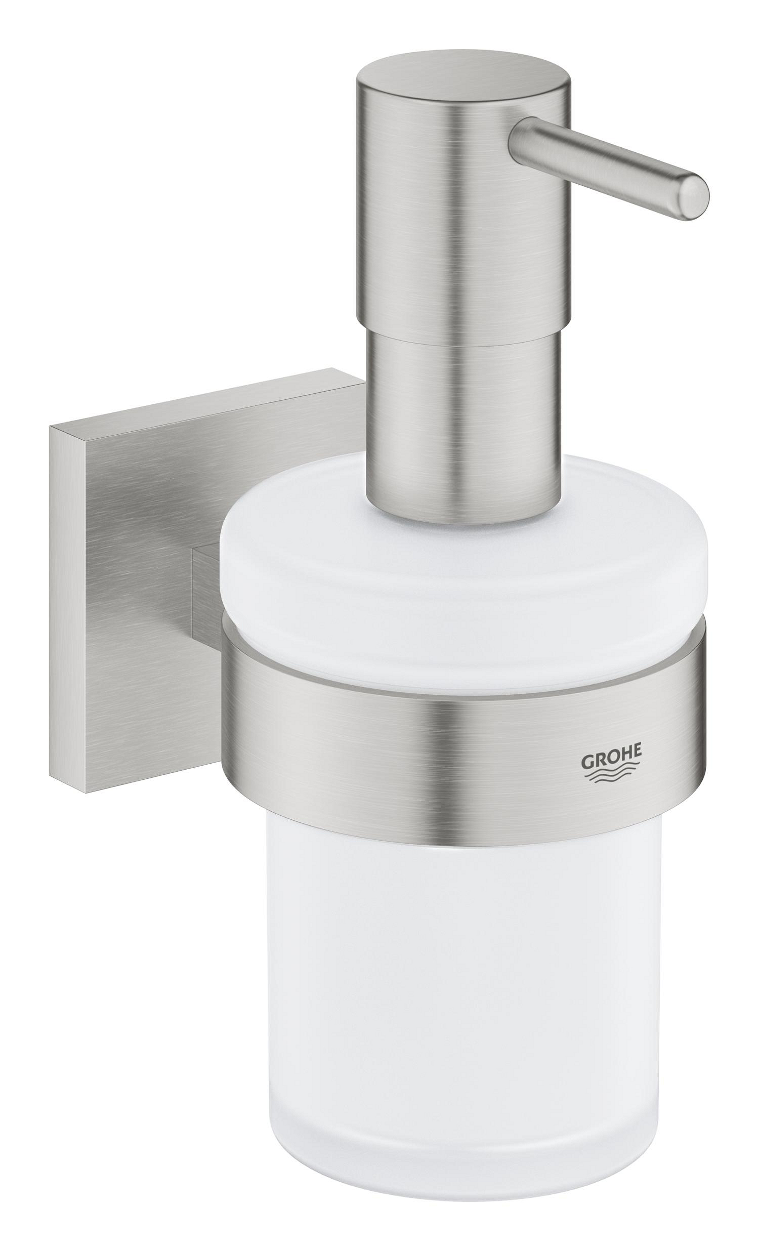 Grohe Dozator sapun grohe start cube, pe perete, 160 ml, metal/sticla, mat, otel satinat, 41098dc0