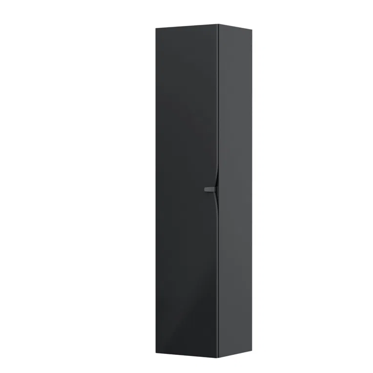 Oristo  Dulap coloana baie oristo siena, suspendat, 35 x 32 x 160, usa, mat, negru, 45-sb1d-35-8