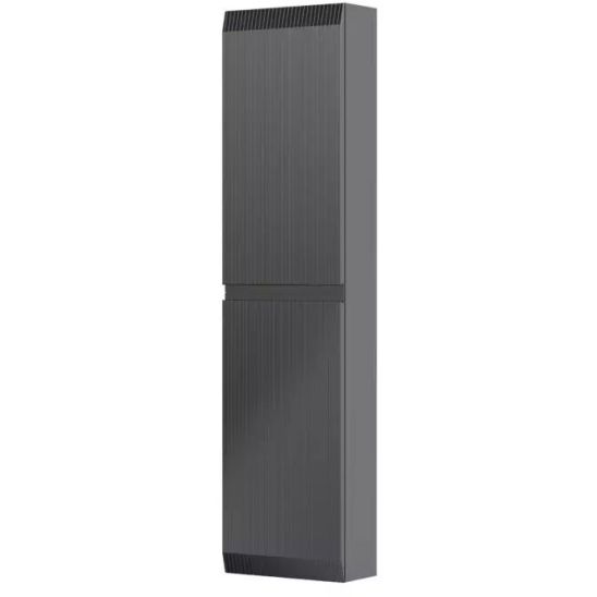 Oristo  Dulap coloana oristo brylant, suspendat, 40 x 17 x 160 cm, usa, mat, negru, 36-sb2d-40-8r