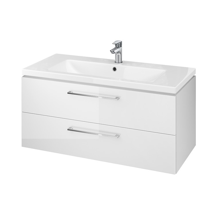 Cersanit Dulap cu lavoar cersanit lara, suspendat, 99 x 45 x 45 cm, sertare, lucios, alb, s801-191-dsm